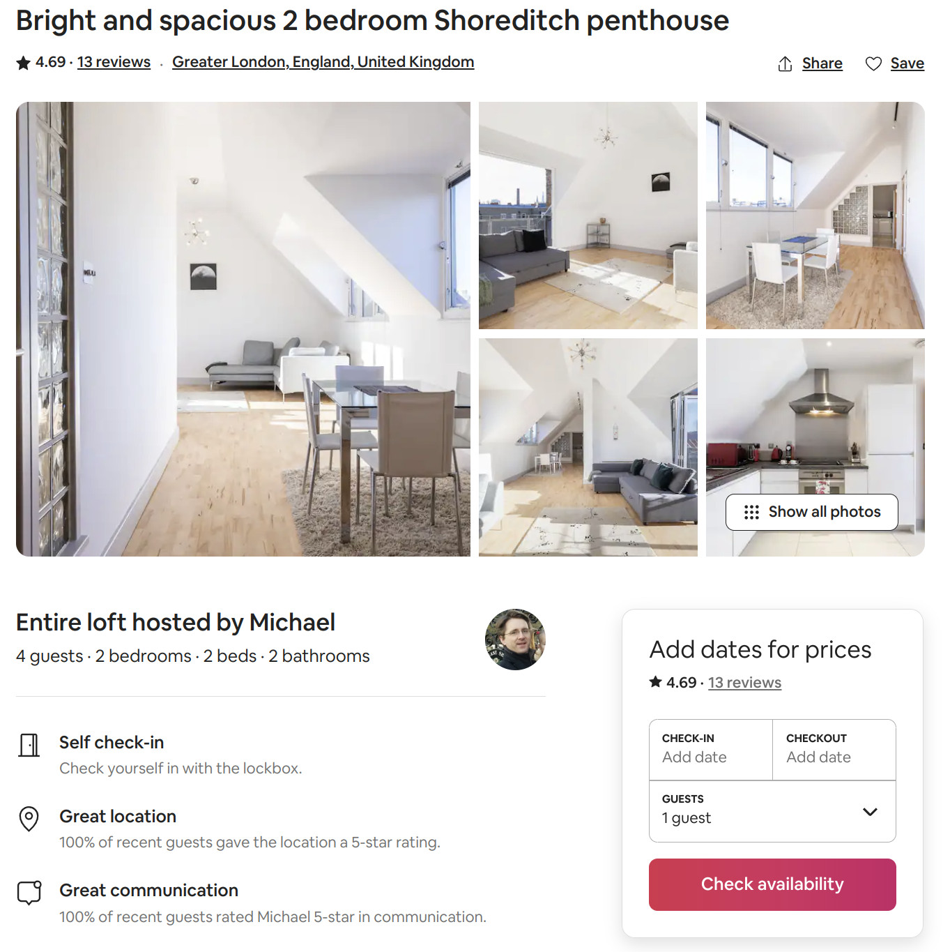 Airbnb listing