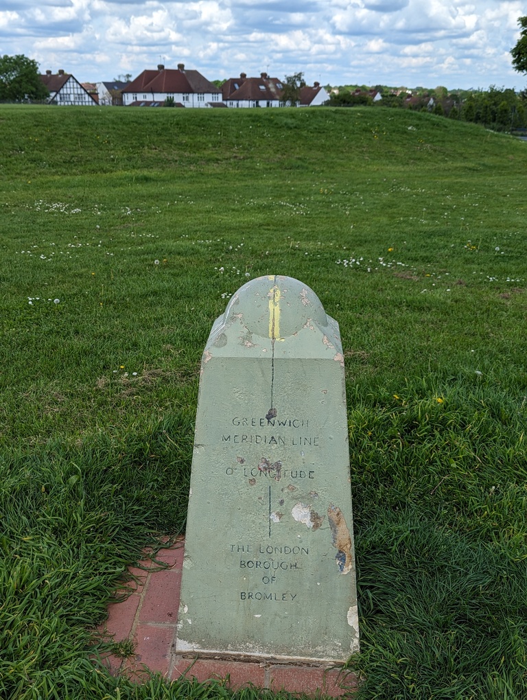 Greenwich Meridian marker in the Coney Hall recreation ground