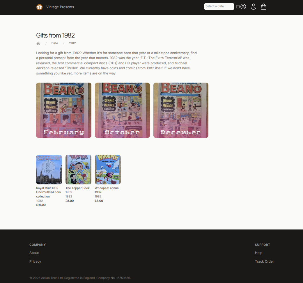 vintagepresents.com year page for 1982